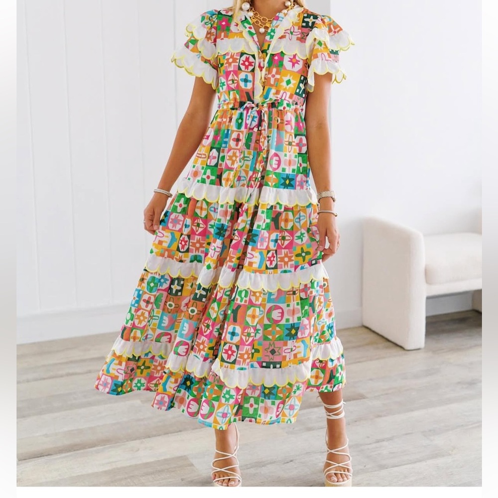 Colorful Patterned Maxi Dress